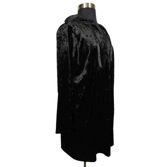 Torrid Black Crushed Velour Witchy Goth Hooded Lounge Dress Plus Size 3X - Picture 3 of 11